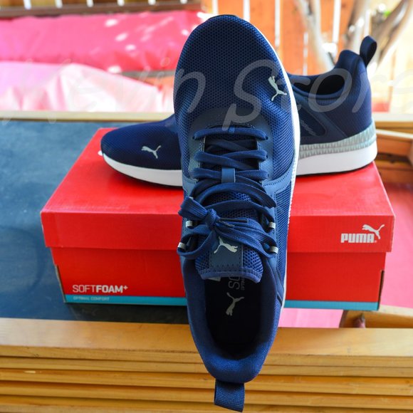 PUMA Mens Pacer Net Cage Trainers Sneakers Running Shoes Navy‎
